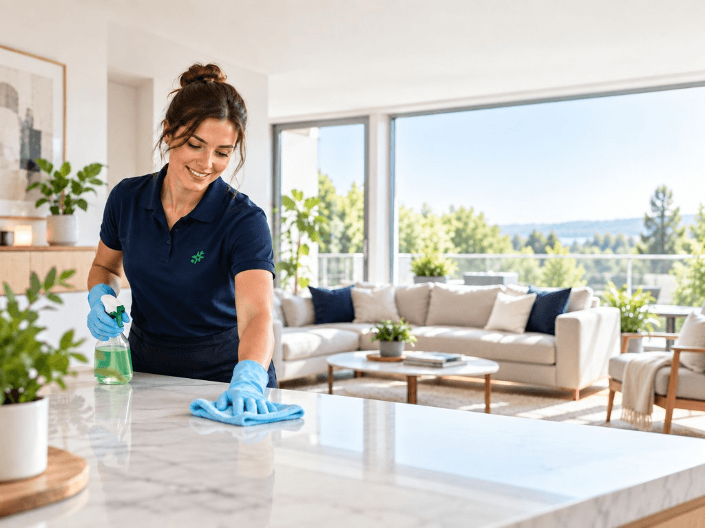 REINOVAN Reinigungskraft bei der professionellen Wohnungsreinigung